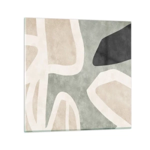 Quadro em vidro - Composição com motivo preto - 30x30 cm