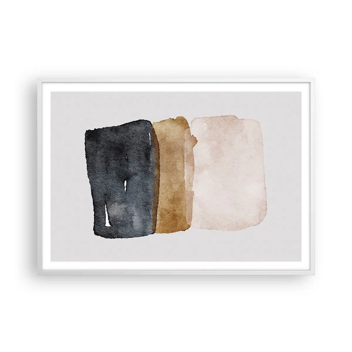Pôster em moldura branca - Composição das cores da terra - 100x70 cm