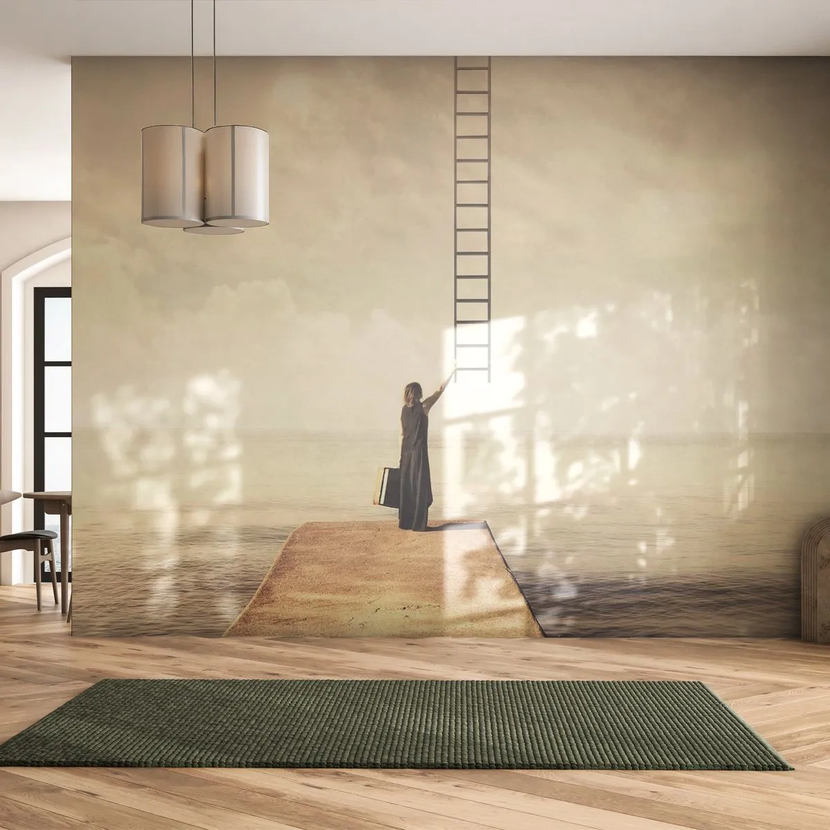 Papel de Parede Standard Eco - Uma viagem mágica - Abstração, Mulher, Escada - 200x140 cm