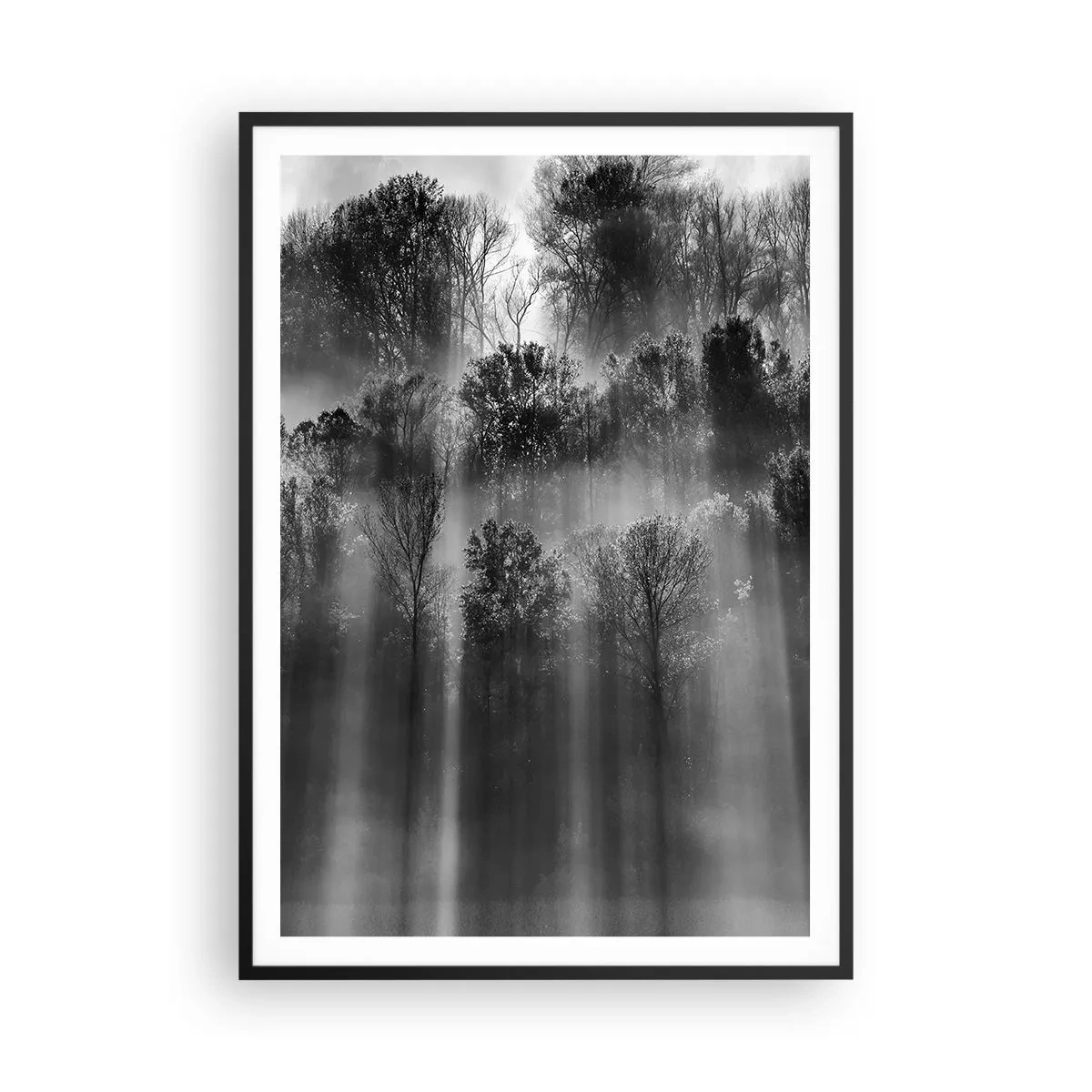 Pôster com moldura preta - Em correntes de luz - 70x100 cm