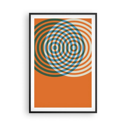Pôster com moldura preta - Variação circular abstrata - 61x91 cm