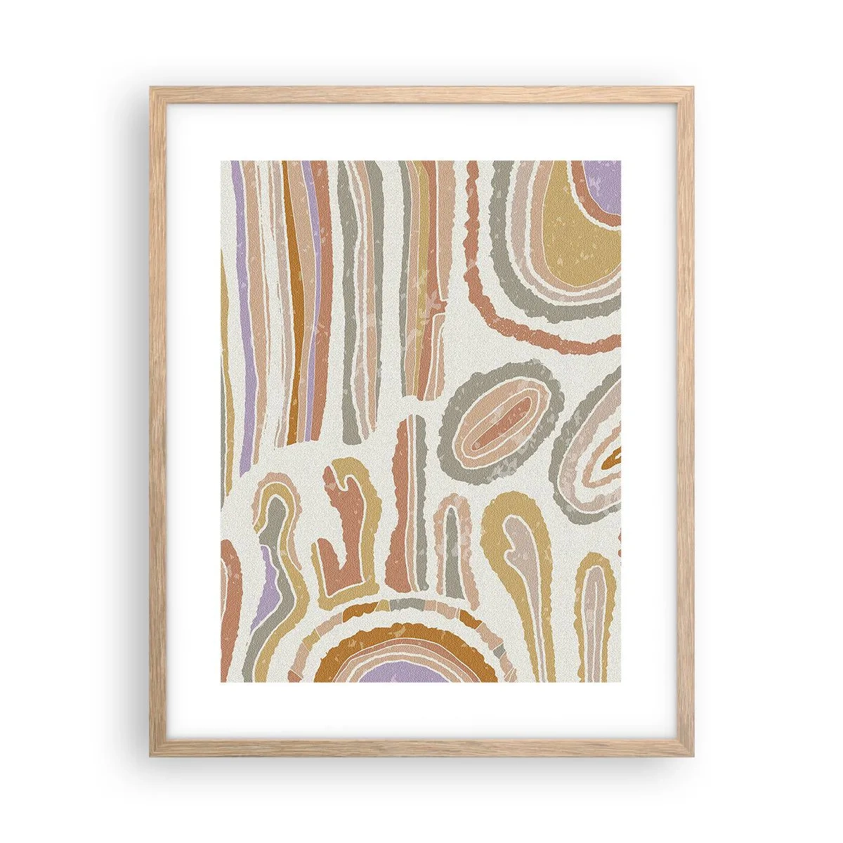 Pôster com moldura de carvalho claro - Secções transversais coloridas - 40x50 cm