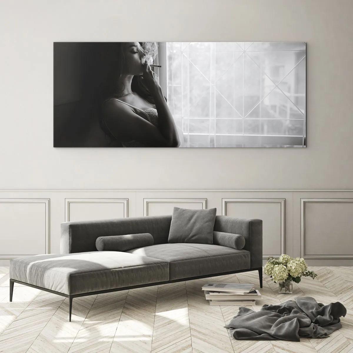 Quadro em vidro - Um momento sensual - 160x50 cm