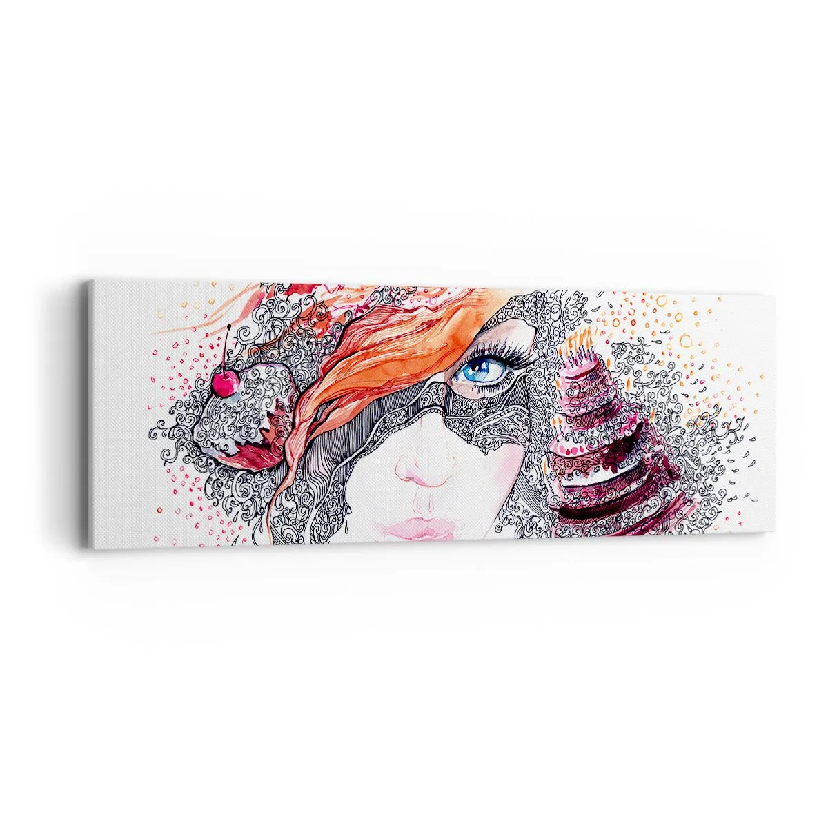Quadro em tela - Com ela, todos os dias são dias de festa - 90x30 cm