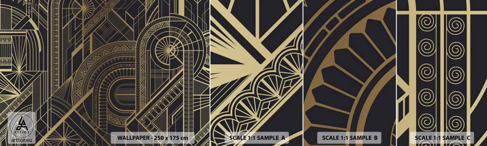 Amostra de papel de parede autocolante Deluxe Sticker - Conceitos, ideias, planos - Abstração, Pedaço, Ornamento - 100x30 cm