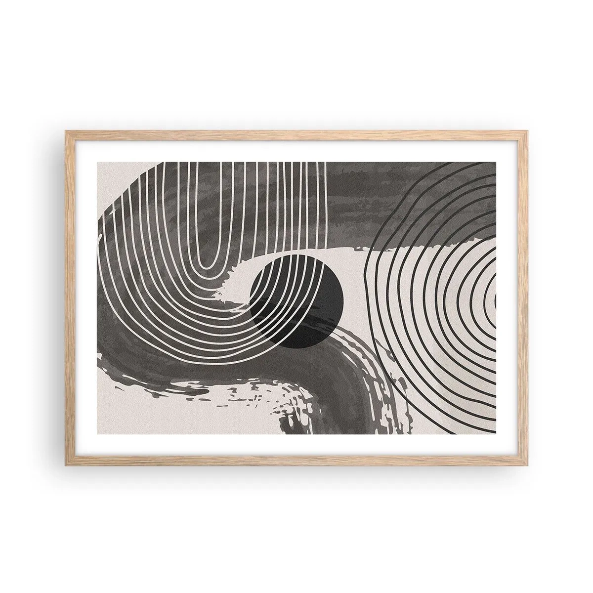 Pôster com moldura de carvalho claro - O oval vence - 70x50 cm