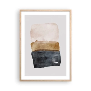 Pôster com moldura de carvalho claro - Composição das cores da terra - 50x70 cm