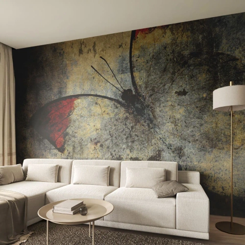 Papel de Parede Premium Sand - Olhe antes que desapareça - Abstração, Borboleta, Pedaço - 450x315 cm