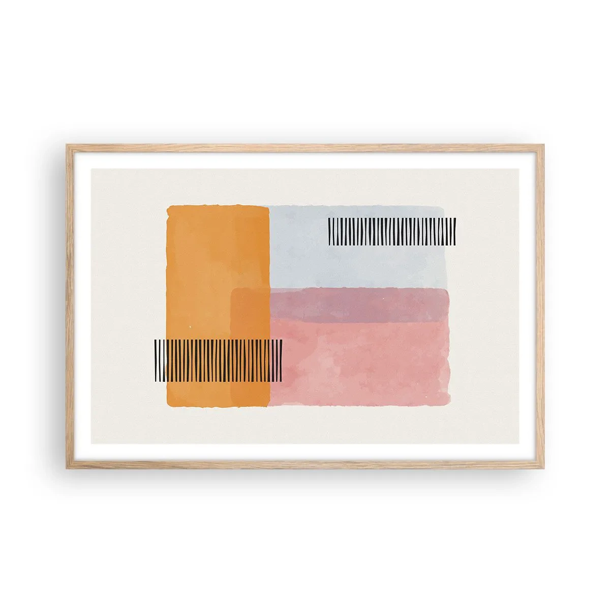 Pôster com moldura de carvalho claro - De canto a canto - 91x61 cm