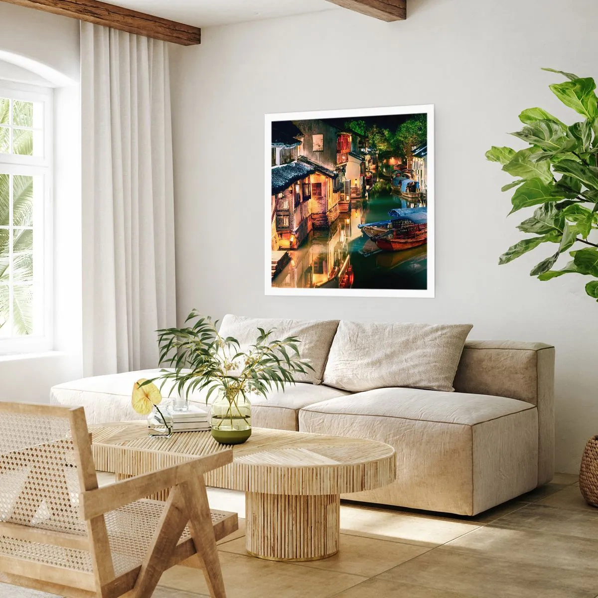 Pôster - Uma noite em uma rua chinesa - 60x60 cm