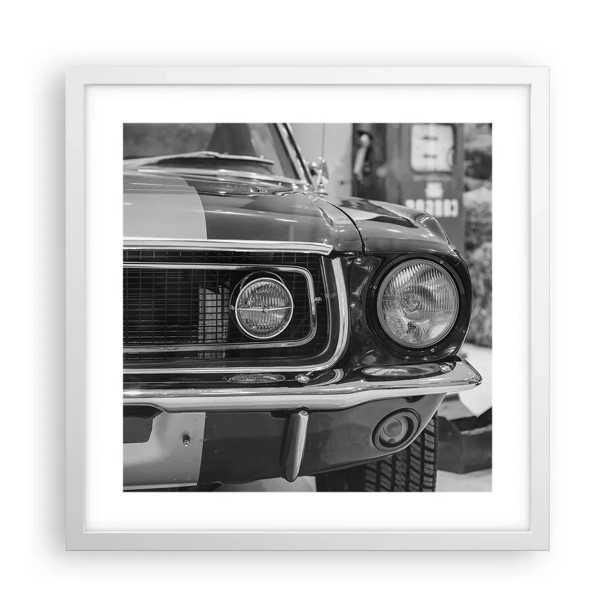 Pôster em moldura branca - Condução perigosa - 40x40 cm