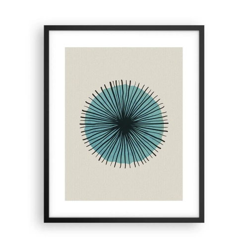 Pôster com moldura preta - Radiante sobre o azul - 40x50 cm
