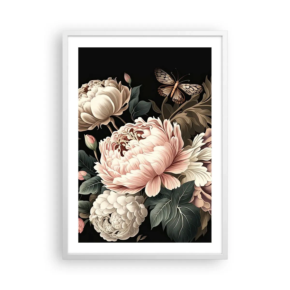 Pôster em moldura branca - Em estilo barroco - 50x70 cm