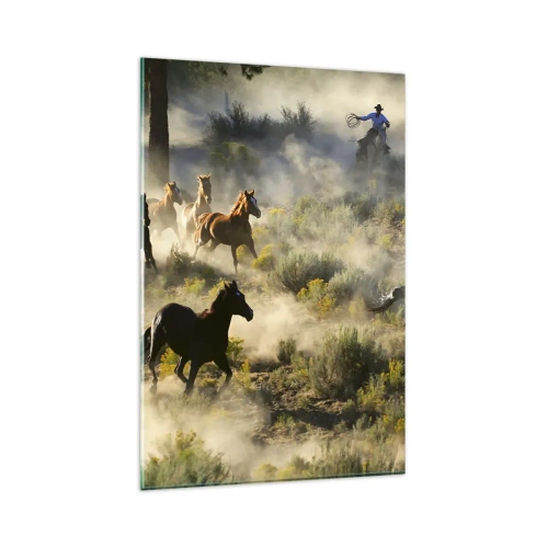 Quadro em vidro - Competição - liberdade ou força masculina? - 80x120 cm