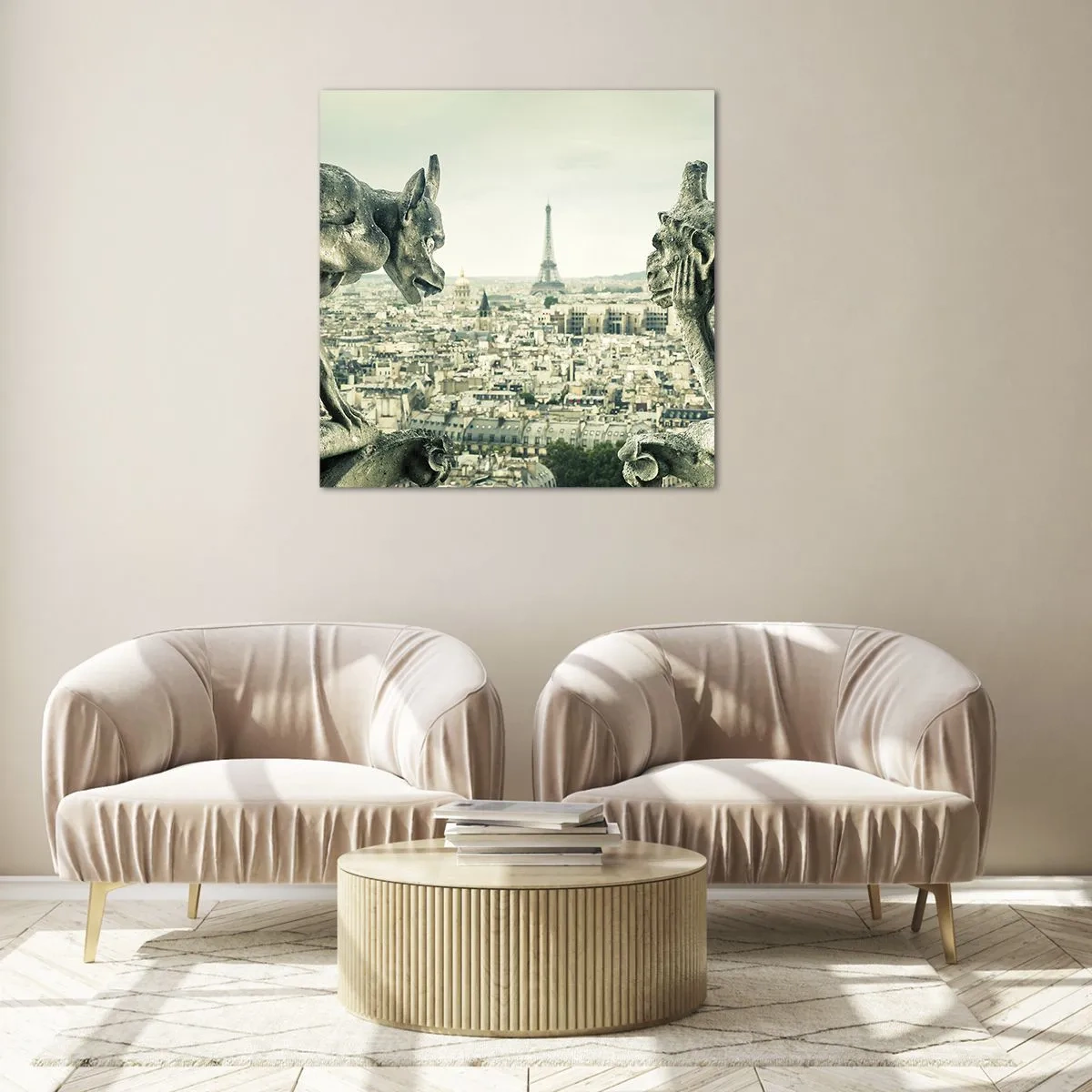 Quadro em vidro - Conversas parisienses - 30x30 cm