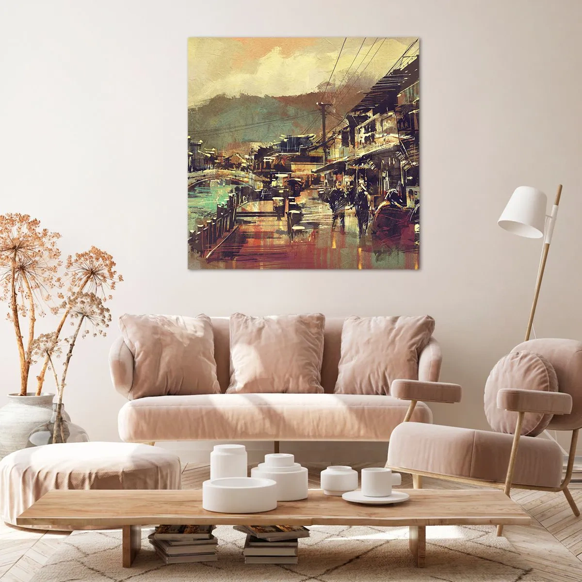Quadro em tela - A vida como uma riqueza cinzenta - 50x50 cm