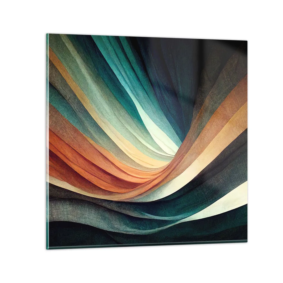 Quadro em vidro - Tecido de cores - 30x30 cm