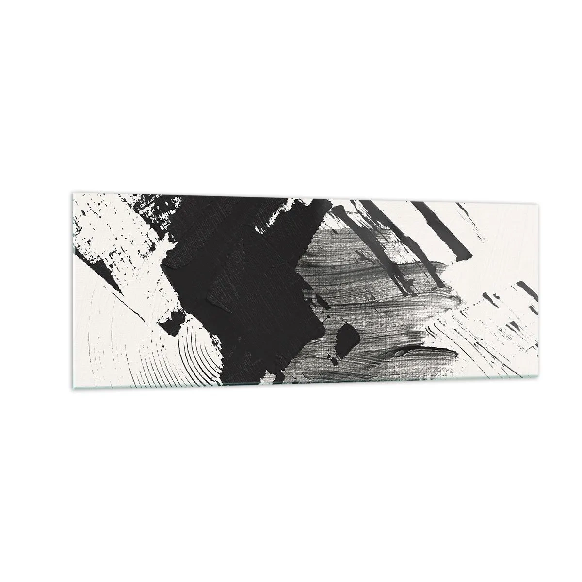 Quadro em vidro - Abstração – expressão do preto - 140x50 cm