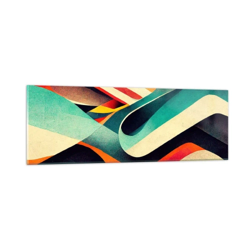 Quadro em vidro - Composição intensa - 90x30 cm