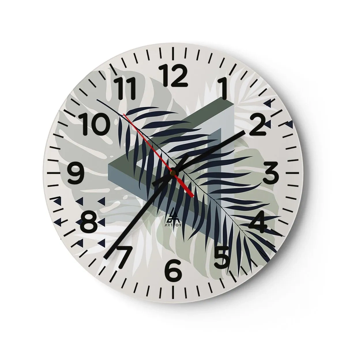 Relógio de parede - Relógio em vidro - Natureza e geometria – duas ordens? - 40x40 cm