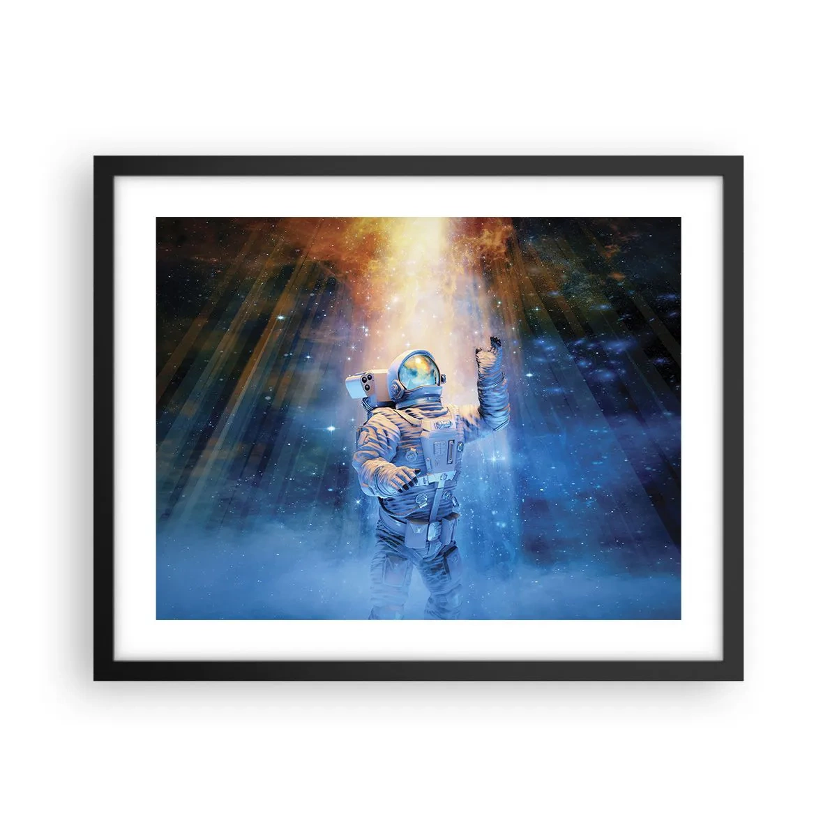 Pôster com moldura preta - Finalmente chegamos - 50x40 cm