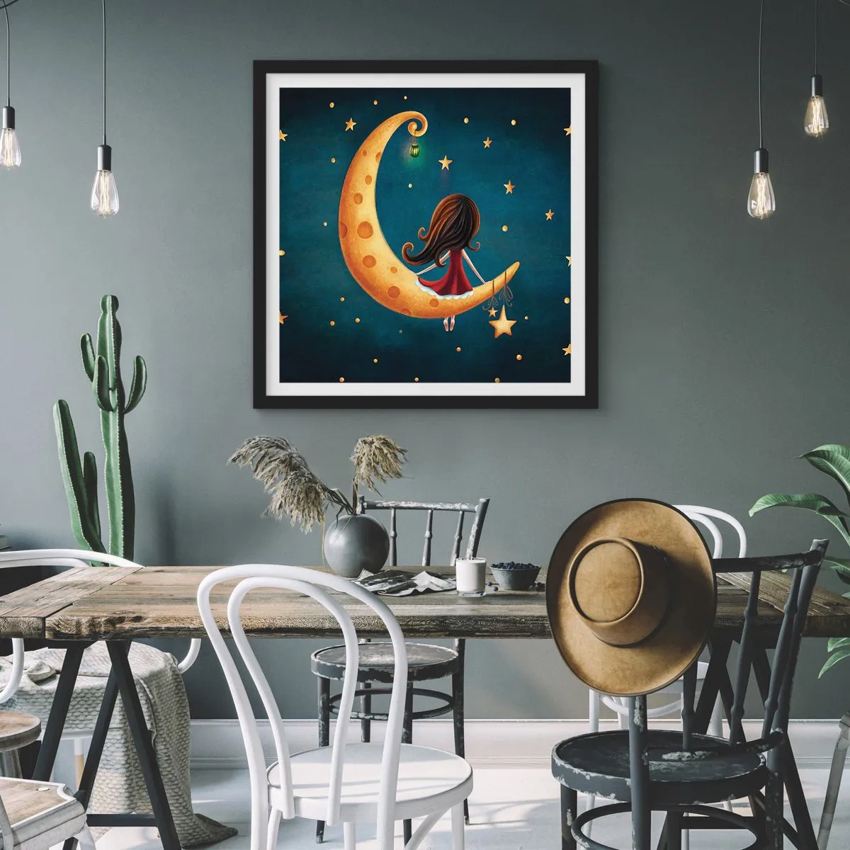 Pôster com moldura preta - Uma vez... - 40x40 cm