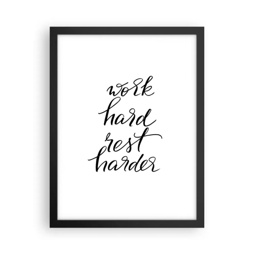 Pôster com moldura preta - Equilíbrio da vida - 30x40 cm