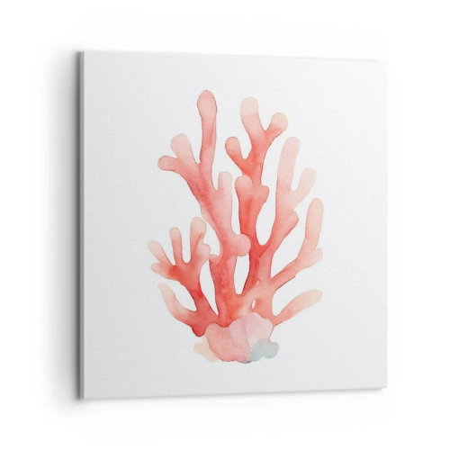 Quadro em tela - Coral de cor coral - 60x60 cm