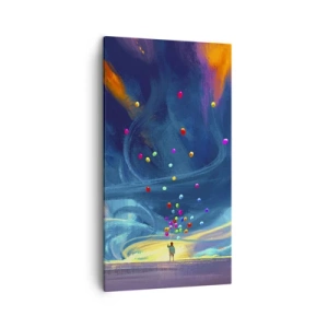 Quadro em tela - Ao vento azul - 45x80 cm