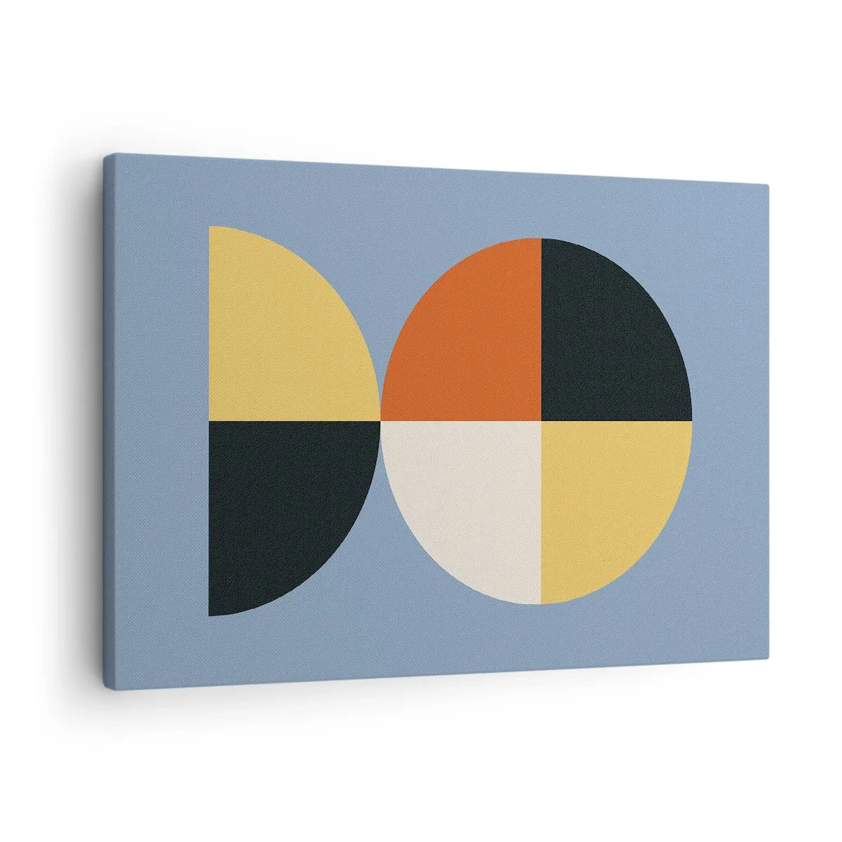 Quadro em tela - Círculos geométricos em um fundo azul - 70x50cm - Verja e conte - Decoração de parede moderna para a sala de estar e quarto ARTTOR