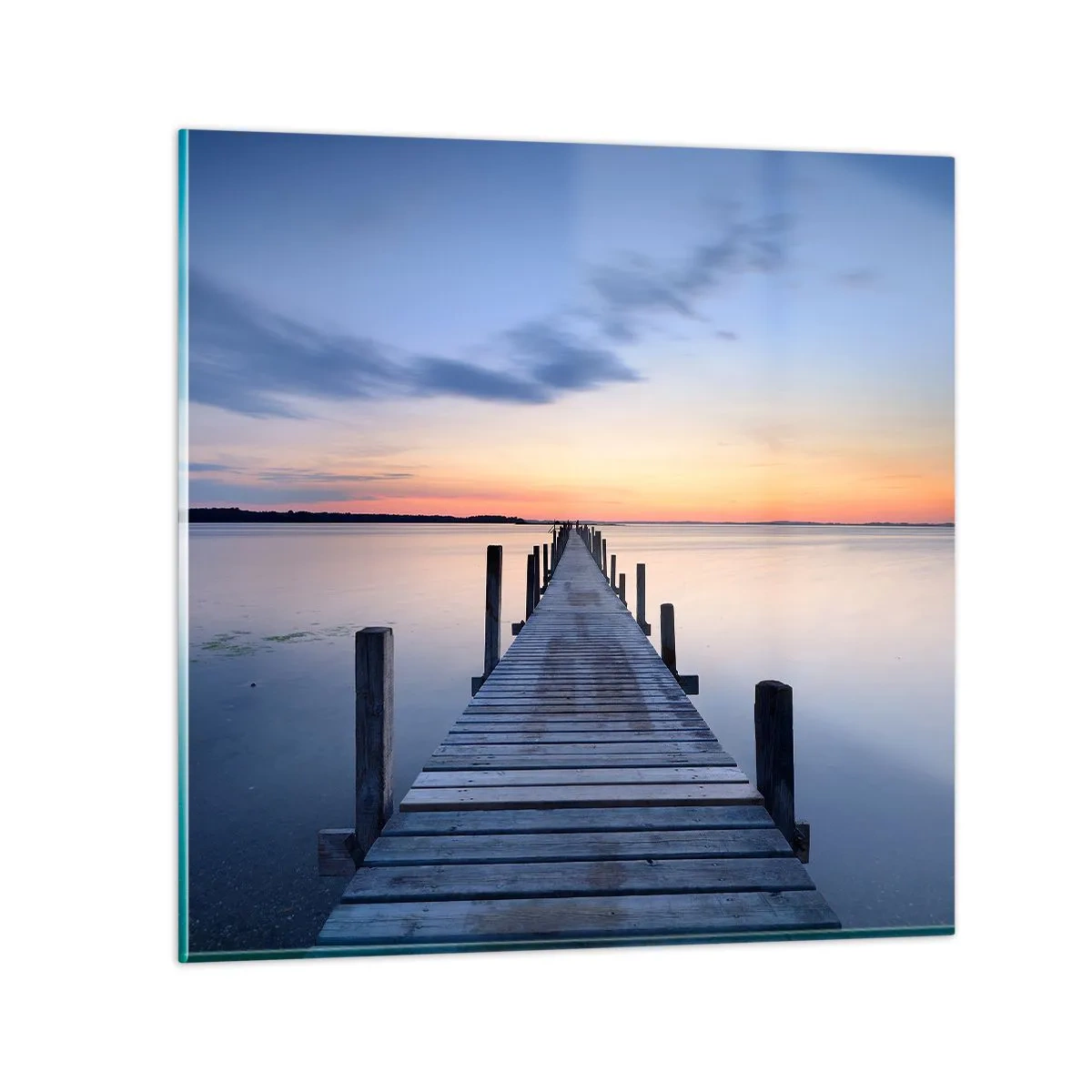 Quadro em vidro - A calma de um crepúsculo sereno - 60x60 cm