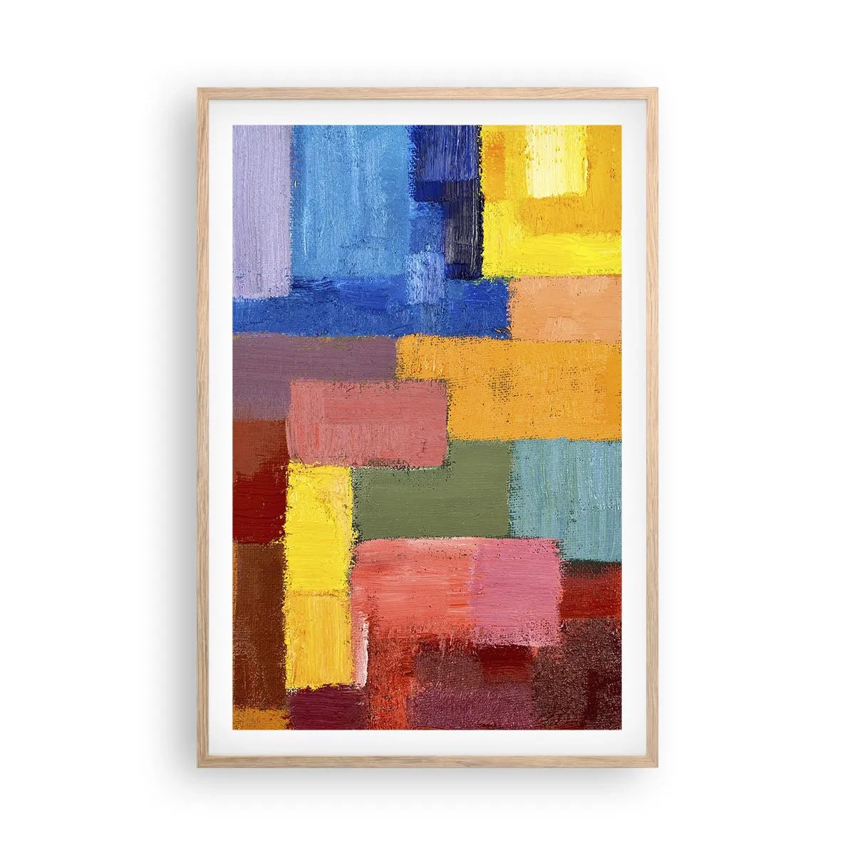 Pôster com moldura de carvalho claro - Cada um diferente, todos coloridos - 61x91 cm
