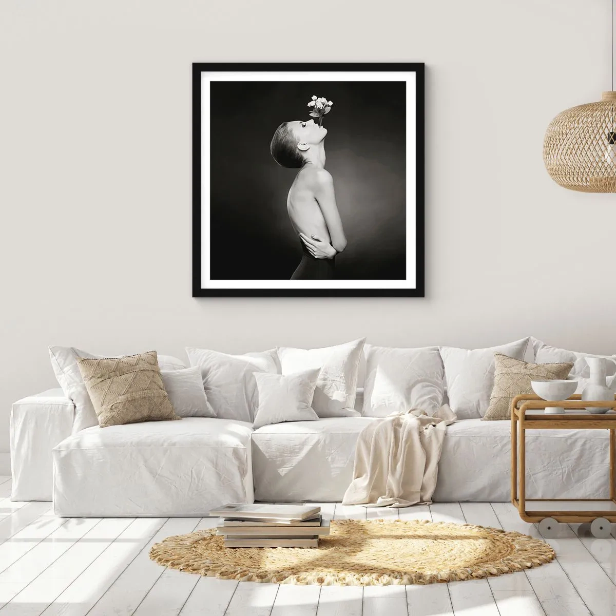 Pôster com moldura preta - Elegância excêntrica - 40x40 cm