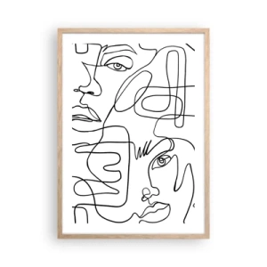 Pôster com moldura de carvalho claro - Em emoções emaranhadas - 50x70 cm