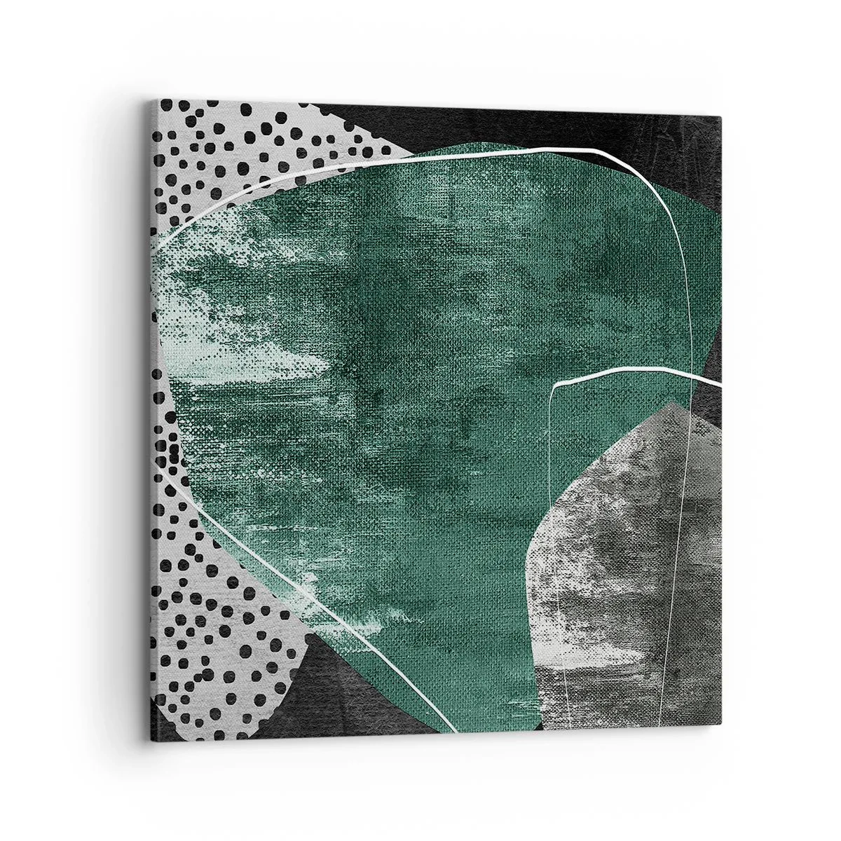 Quadro em tela - Abstração colorida com folha de ouro - 70x70 cm