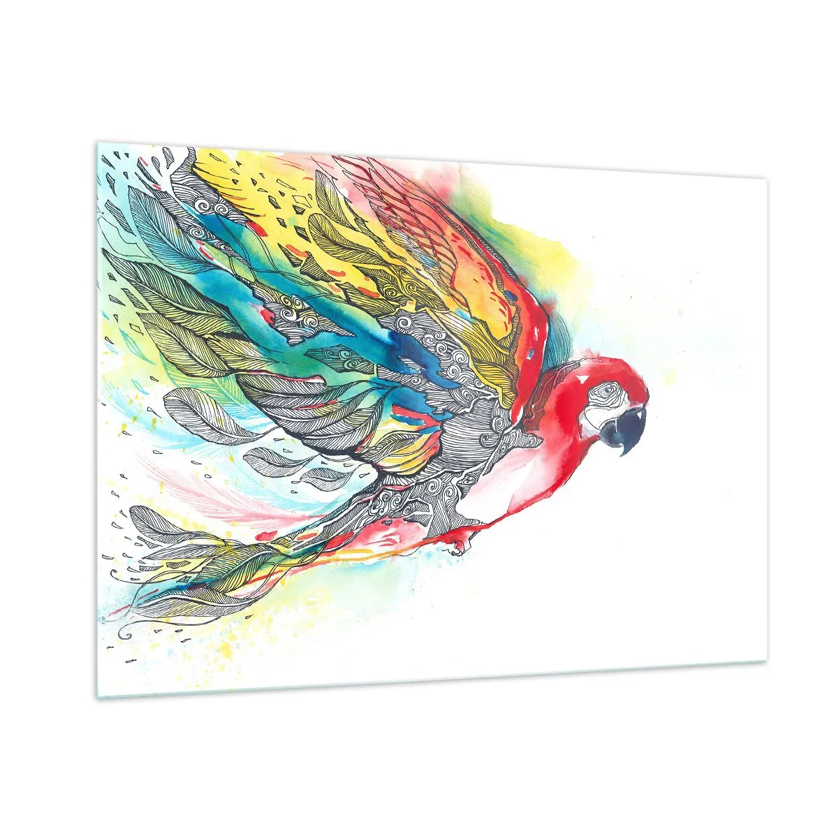 Quadro em vidro - Viva com cor - 100x70 cm