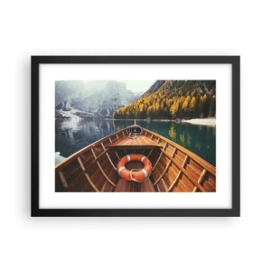 Pôster com moldura preta - Excursão na montanha - 40x30 cm