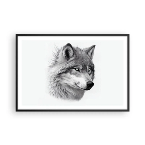 Pôster com moldura preta - Alfa – sem dúvida - 91x61 cm