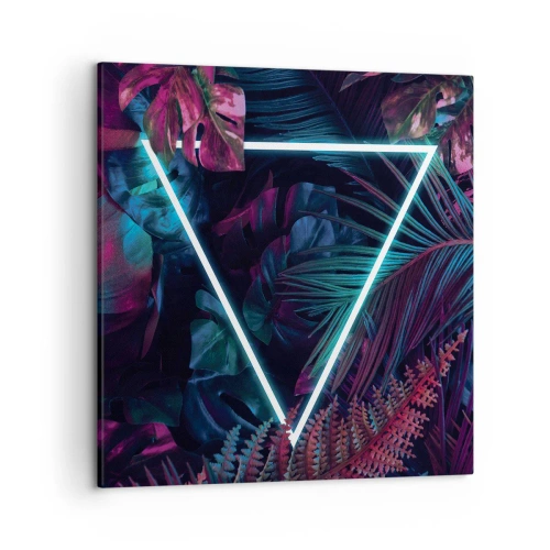 Quadro em tela - Jardim estilo discoteca - 50x50 cm