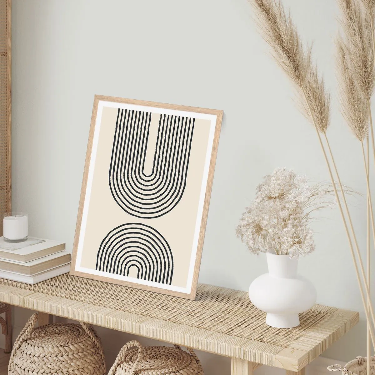 Pôster com moldura de carvalho claro - Em um momento... - 70x100 cm