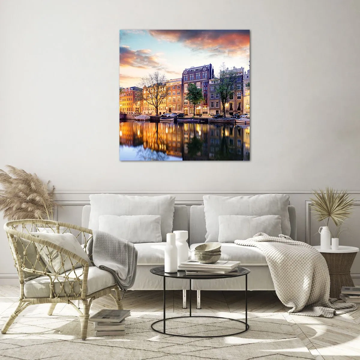 Quadro em vidro - Beleza holandesa contida e calma - 40x40 cm