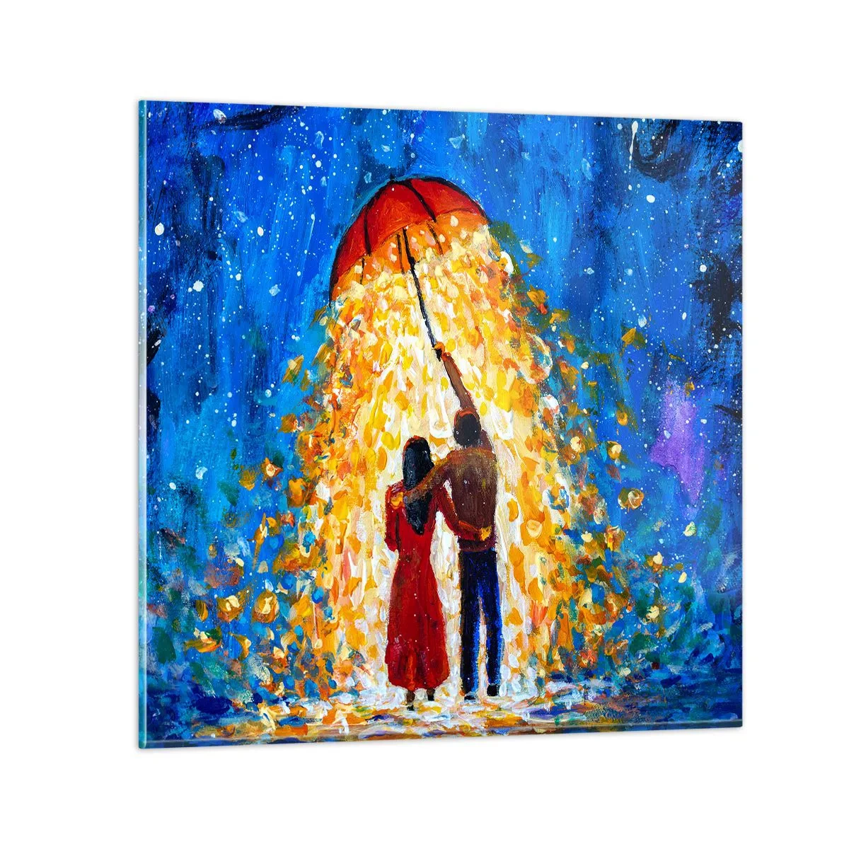 Quadro em vidro - A magia de uma noite chuvosa? - 40x40 cm