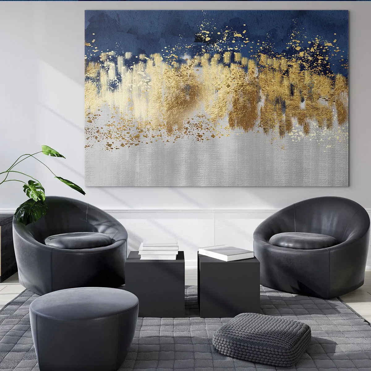 Quadro em vidro - Uma composição moderna com brilho - 100x70 cm