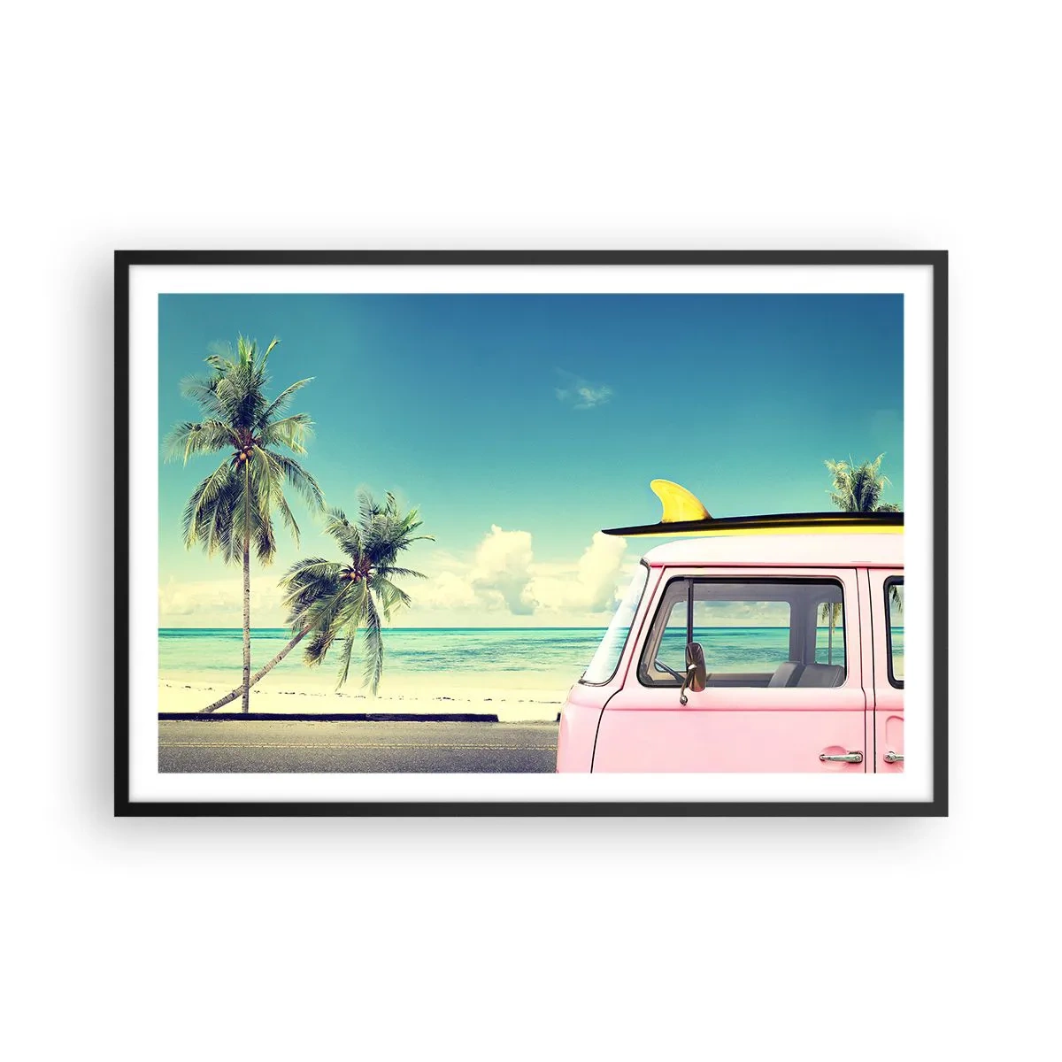 Pôster com moldura preta - Está na hora das férias - 91x61 cm