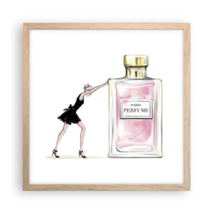 Pôster com moldura de carvalho claro - A essência da feminilidade - 40x40 cm