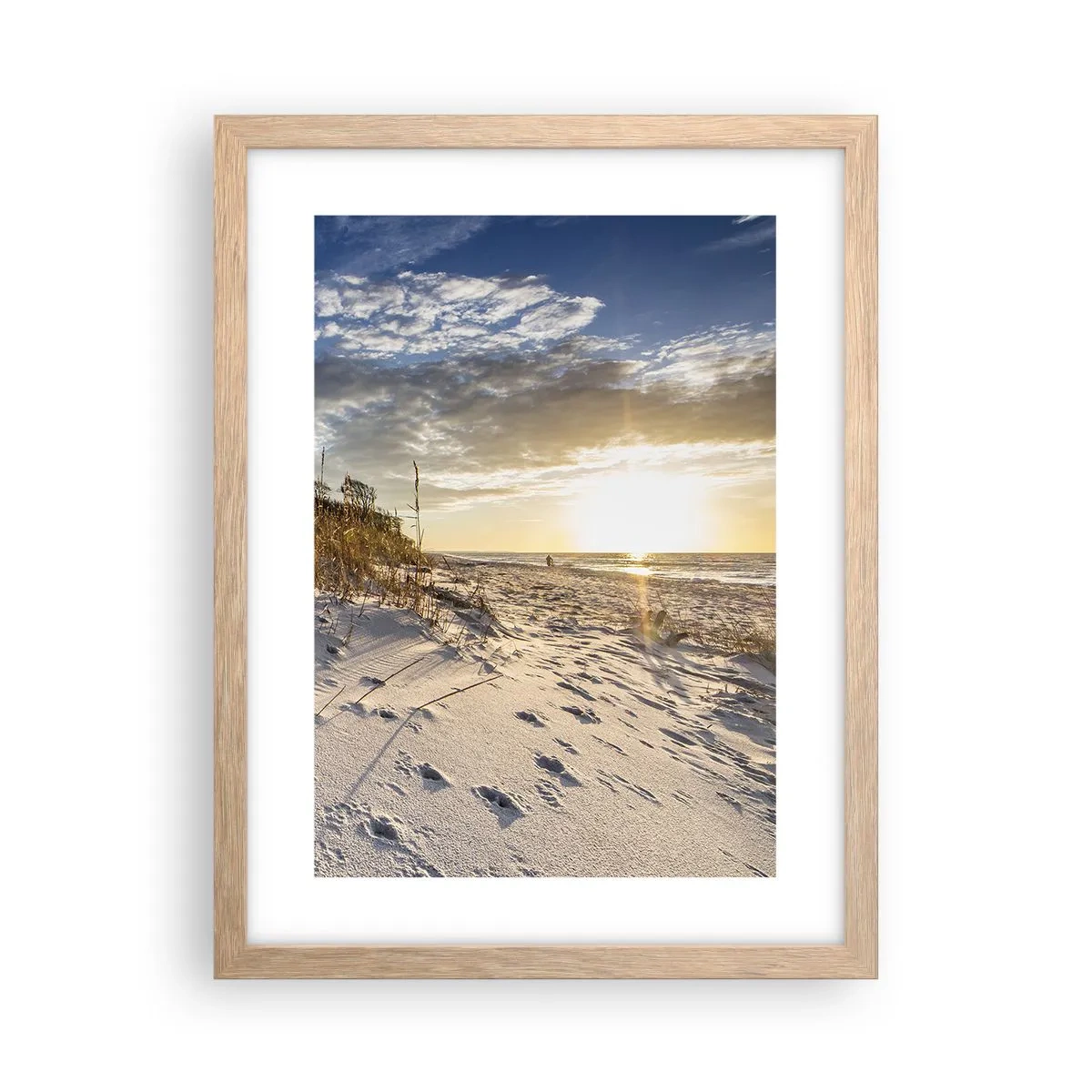 Pôster com moldura de carvalho claro - Um convite para um passeio - 30x40 cm