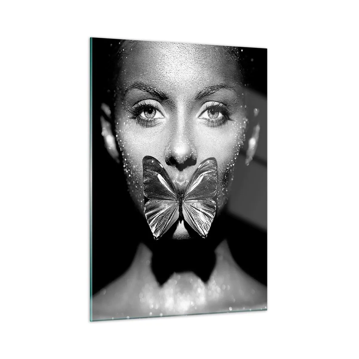 Quadro em vidro - O beijo da borboleta - 50x70 cm