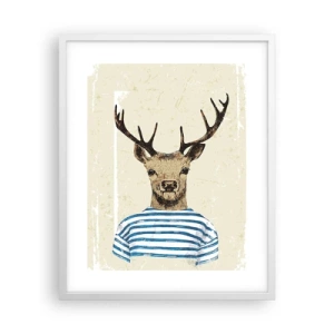 Pôster em moldura branca - Porque eu gosto de camisas listradas! - 40x50 cm