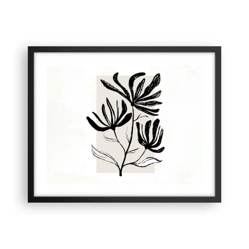 Pôster com moldura preta - Esboço para o herbário - 50x40 cm