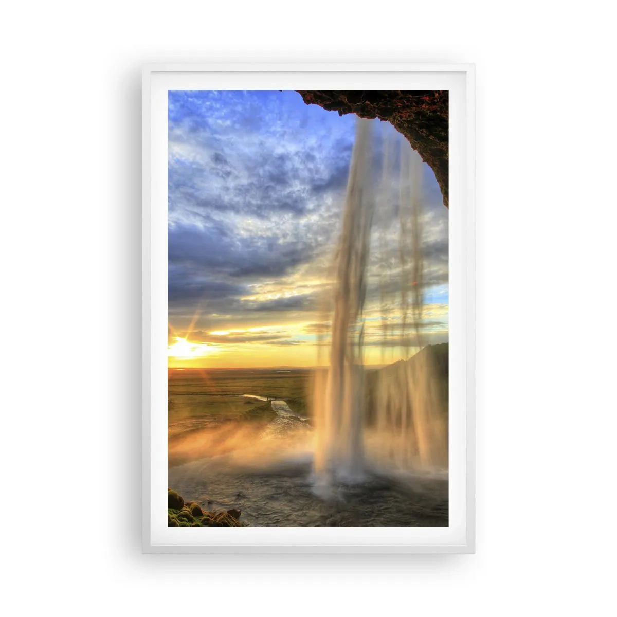 Pôster em moldura branca - O mundo por trás das gotas - 61x91 cm